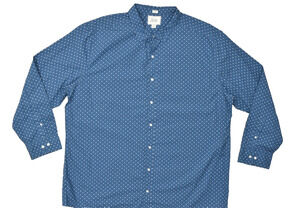 Bixby Nomad Men's XXXL Regular Fit Blue Micro Print Long Sleeve 100% Cotton Butt